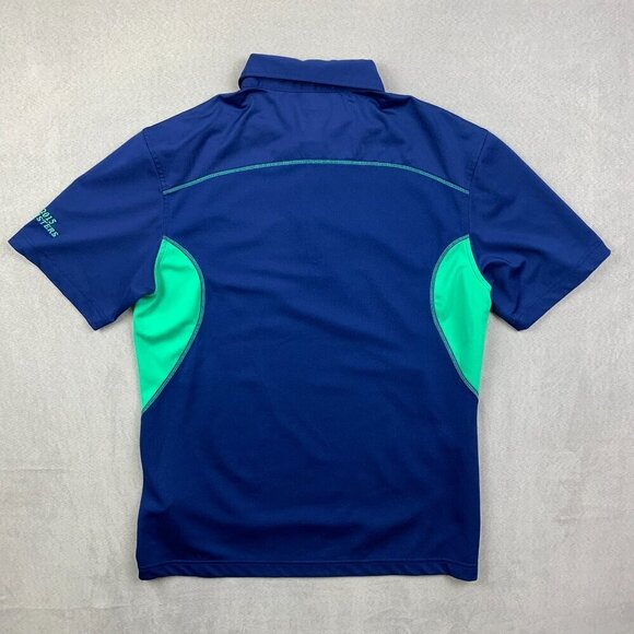 Masters Tech Men Shirt Small Blue Green Polo Golf Stretch Polyester Spandex 2015 - Picture 9 of 9